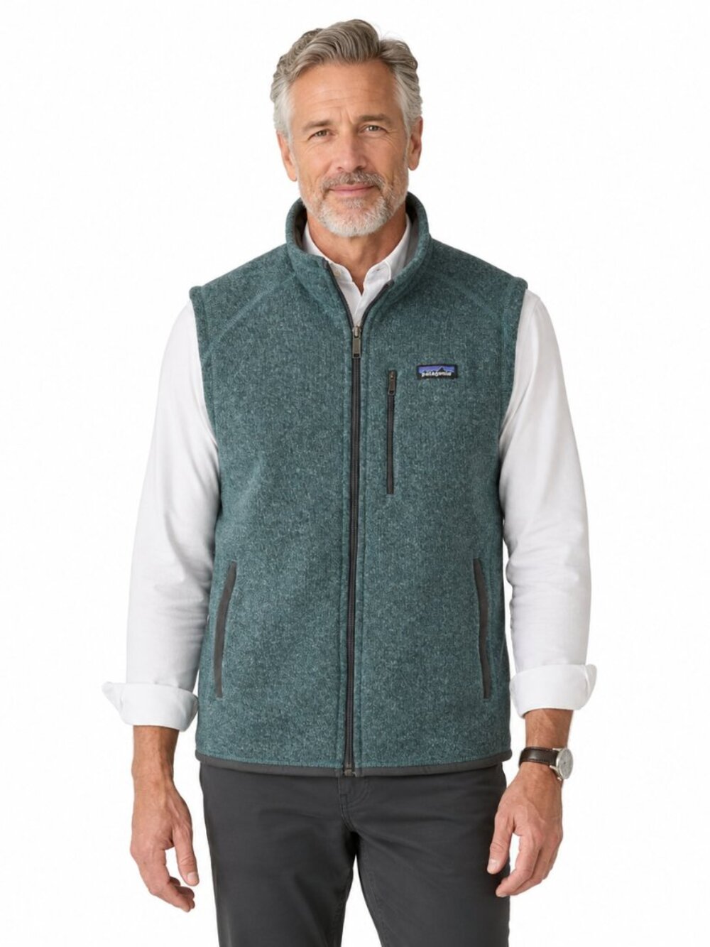 Patagonia Better Sweater Vest Men’s Teal Green Full Zip Fleece Zip Pockets Sz L